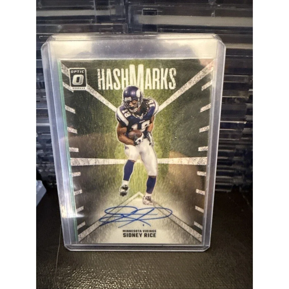 2024 Optic Sidney Rice Hash Marks Auto Prizm  #HM-SRE Vikings